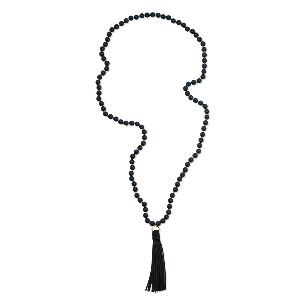 Talulah Belle Suede Tassel Gemstone Necklace