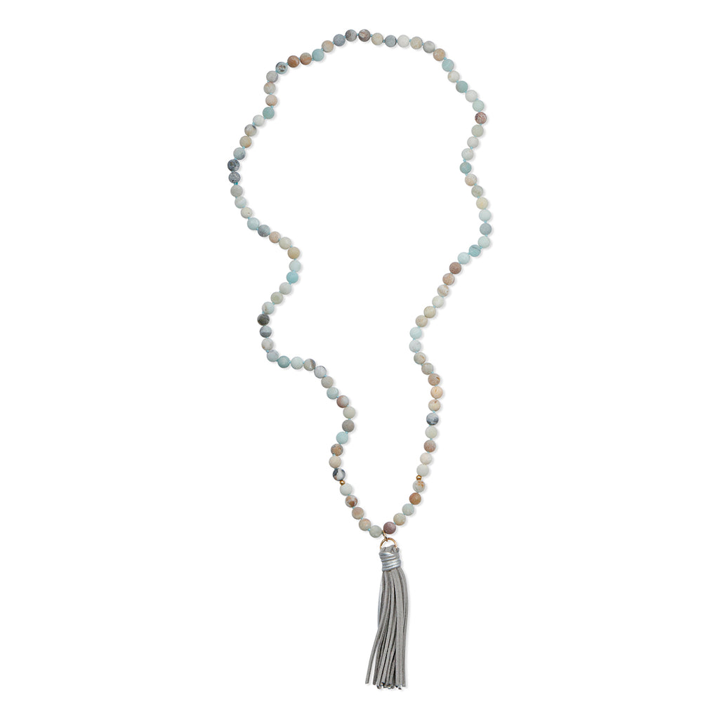 Talulah Belle Suede Tassel Gemstone Necklace