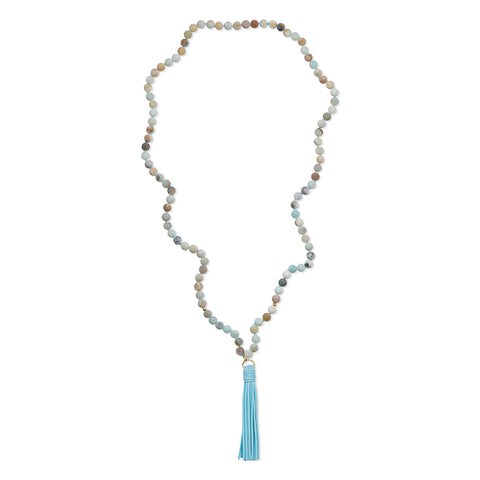 Talulah Belle Suede Tassel Gemstone Necklace