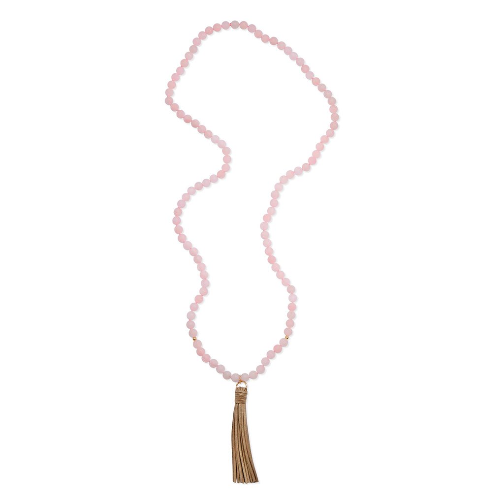 Talulah Belle Suede Tassel Gemstone Necklace