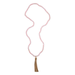 Talulah Belle Suede Tassel Gemstone Necklace