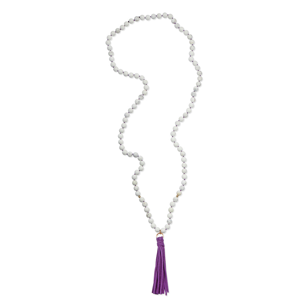 Talulah Belle Suede Tassel Gemstone Necklace