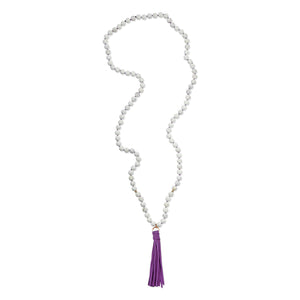 Talulah Belle Suede Tassel Gemstone Necklace
