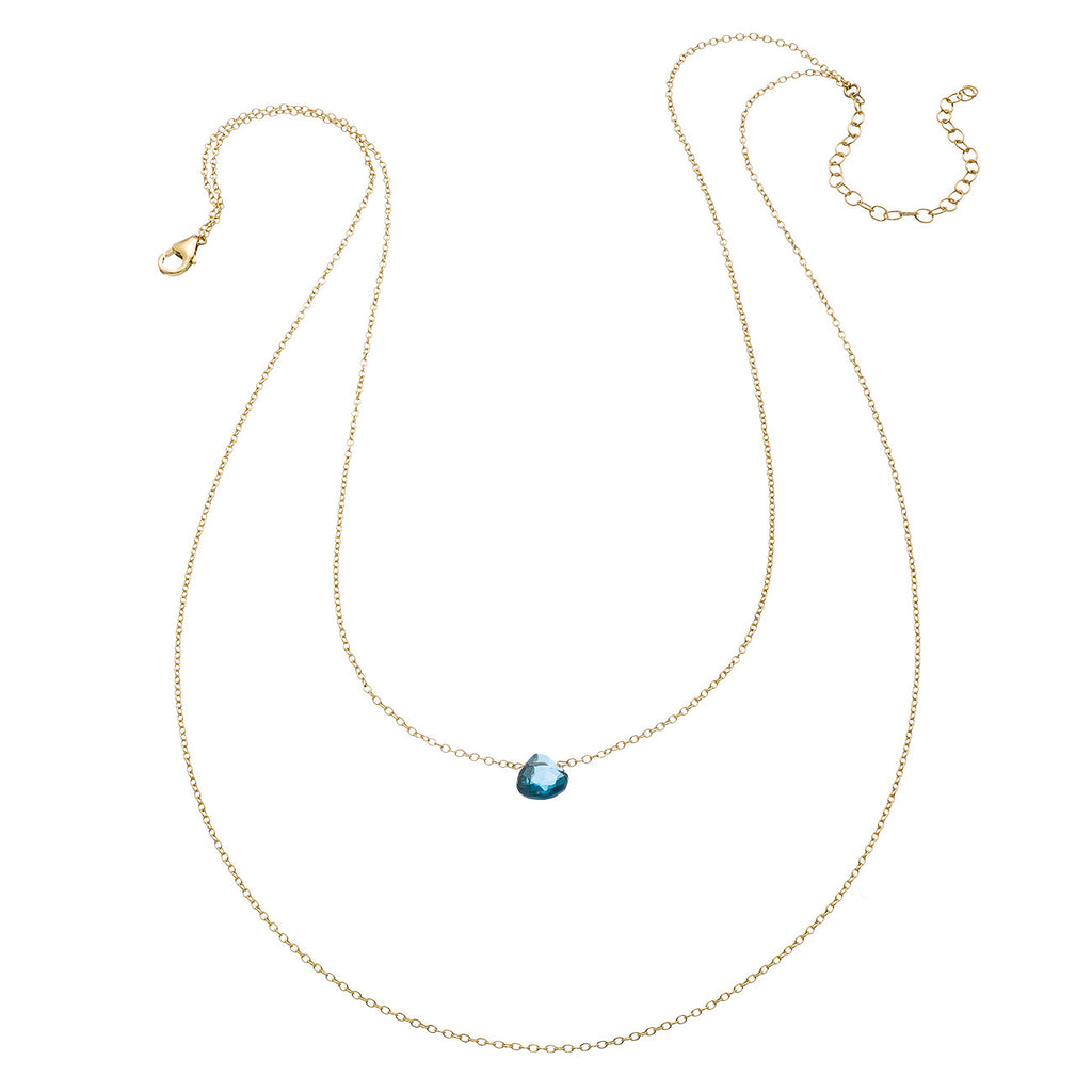 Tiny Gemstone Drape Necklace