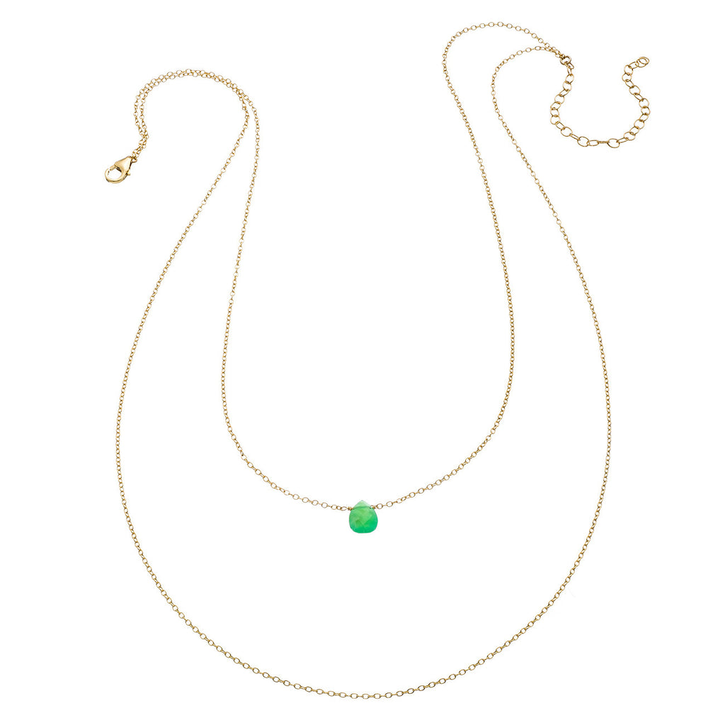Tiny Gemstone Drape Necklace