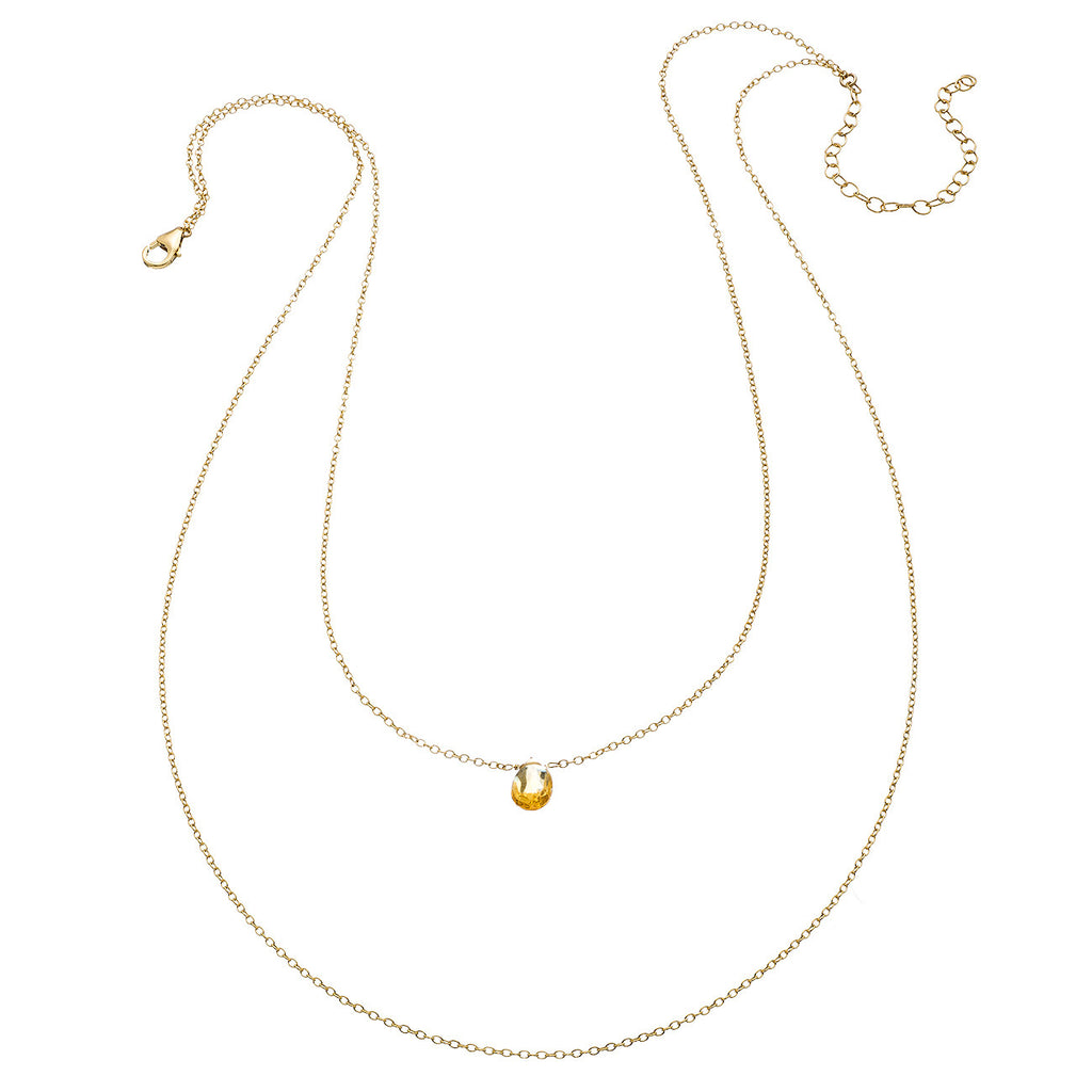 Tiny Gemstone Drape Necklace