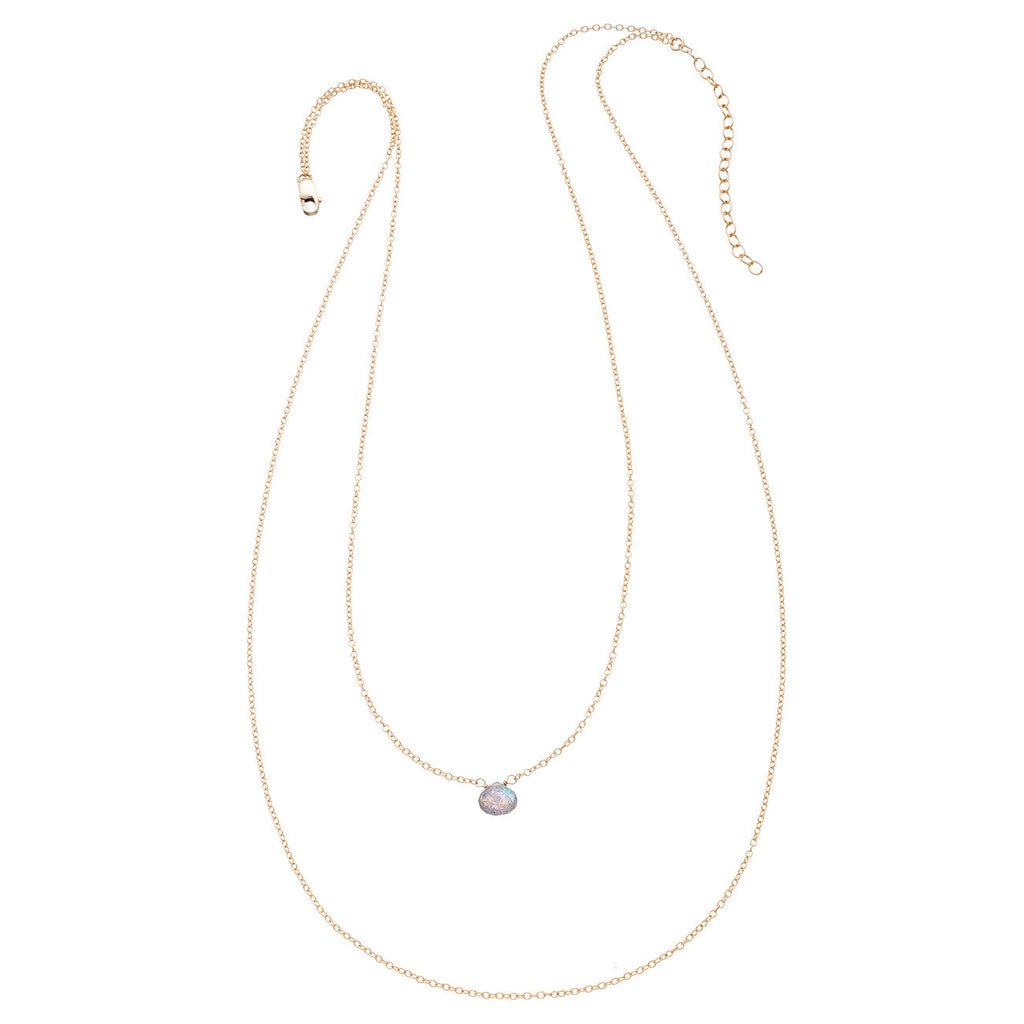 Tiny Gemstone Drape Necklace