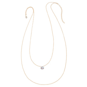 Tiny Gemstone Drape Necklace
