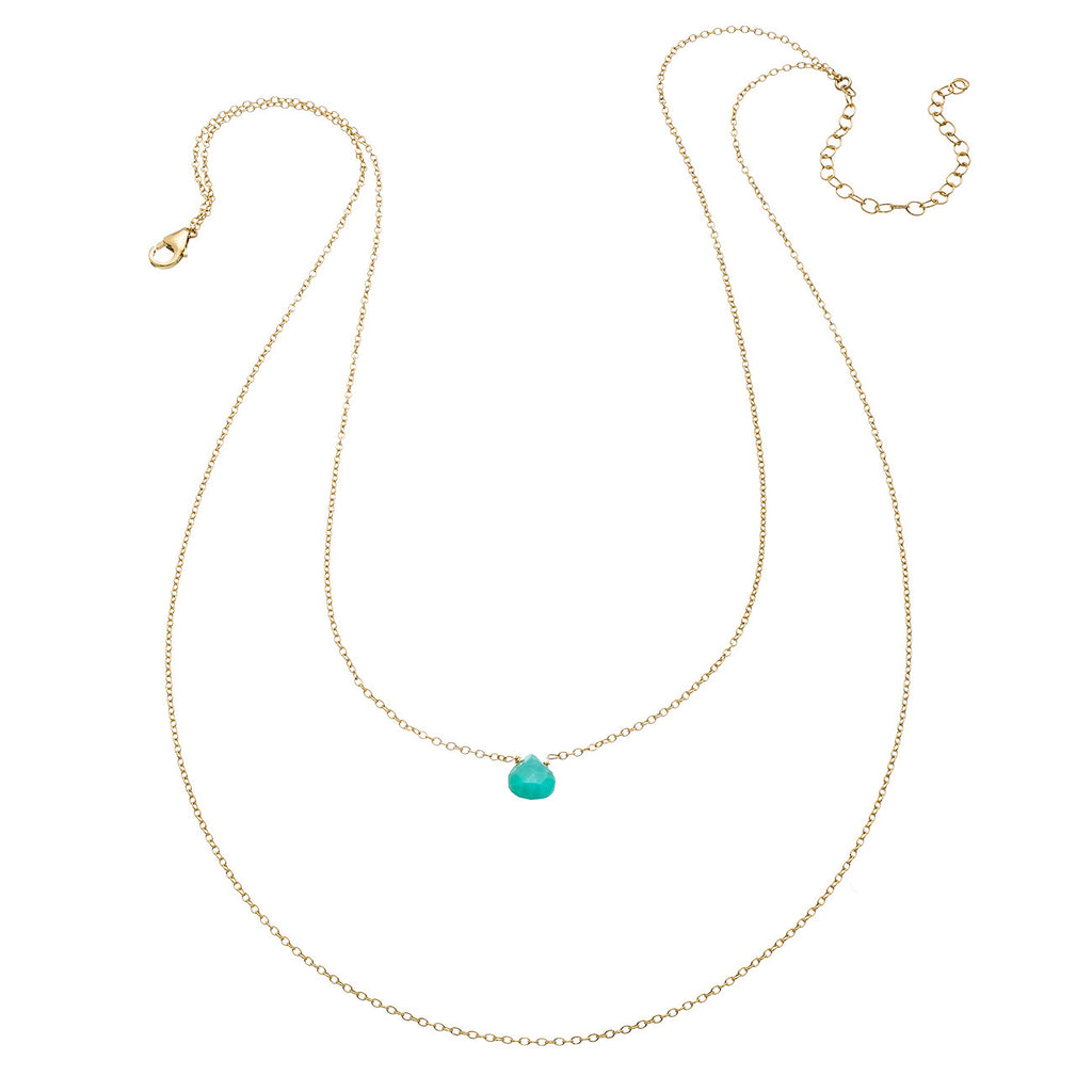 Tiny Gemstone Drape Necklace