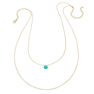 Tiny Gemstone Drape Necklace