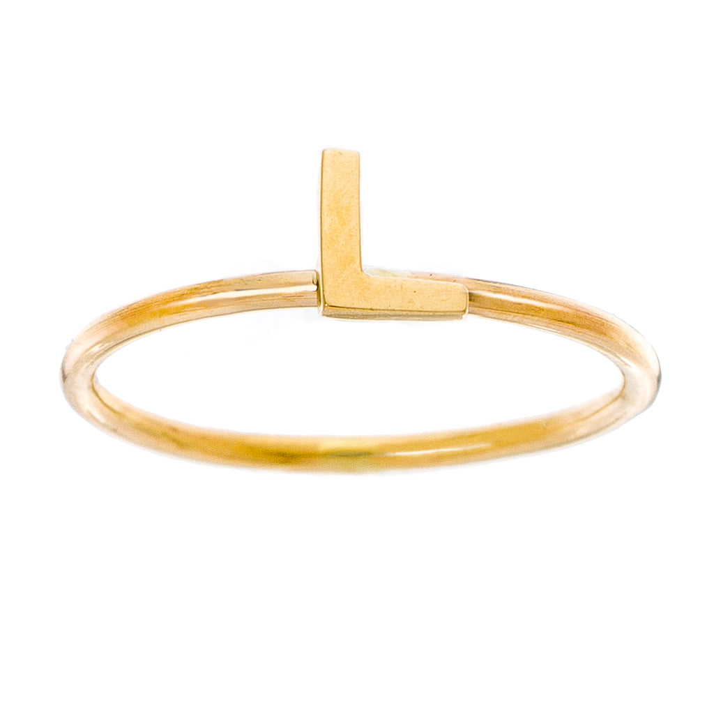 14K - Tiny Initial Ring – Customizable
