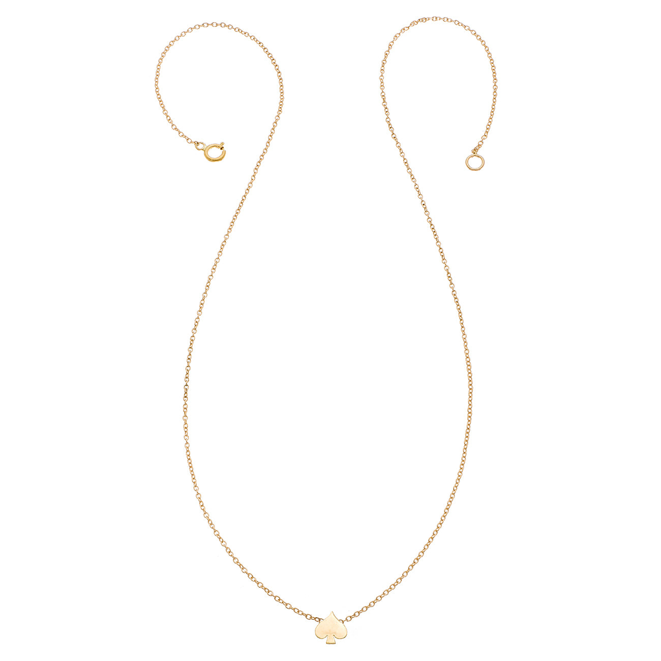 14K - Tiny Love Necklace - Playing Card Spade