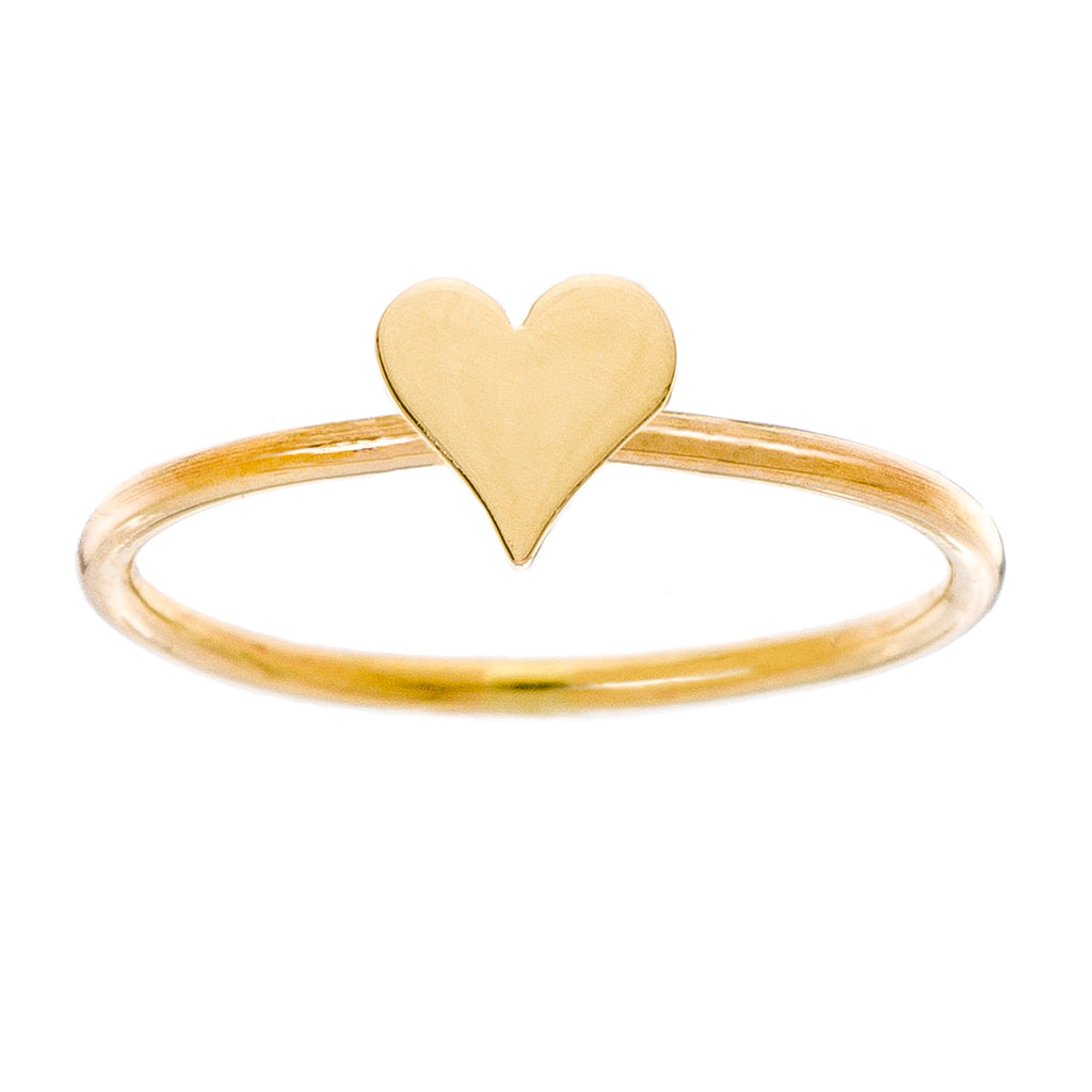 14K - Tiny Love Ring - Playing Card Heart
