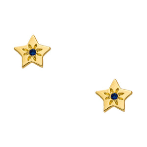 14K - Tiny Love Stud Earring Single - Star (with stone)