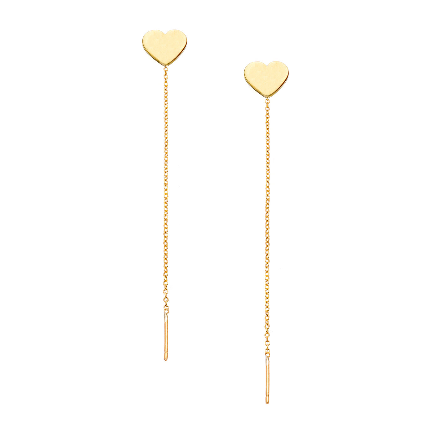 14K - Tiny Love Stud Thread Thru Earring Single – Heart