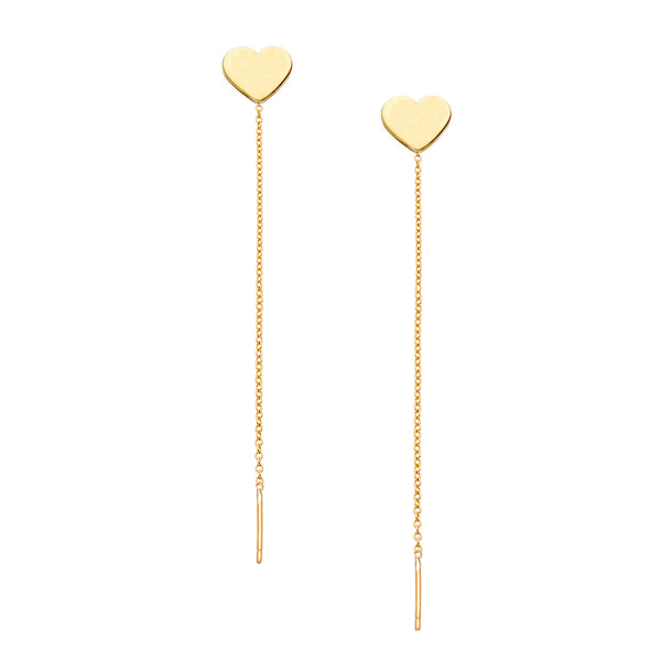 14K - Tiny Love Stud Thread Thru Earring Single – Heart