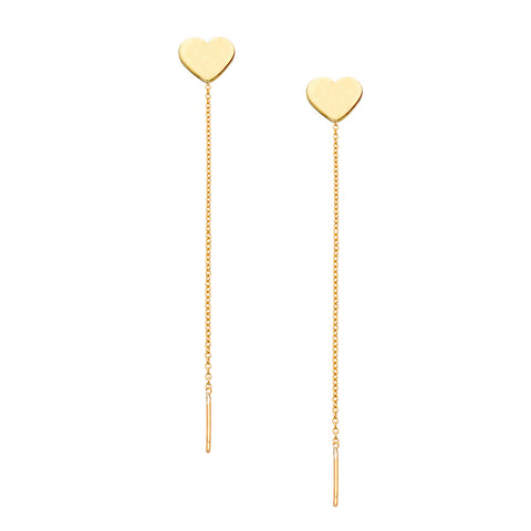 14K - Tiny Love Stud Thread Thru Earring Single – Heart