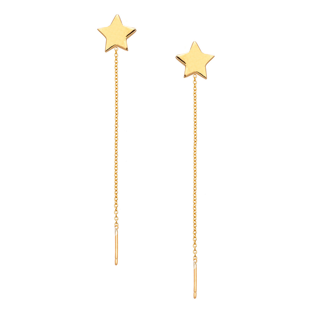 14K - Tiny Love Stud Thread Thru Earring Single – Star