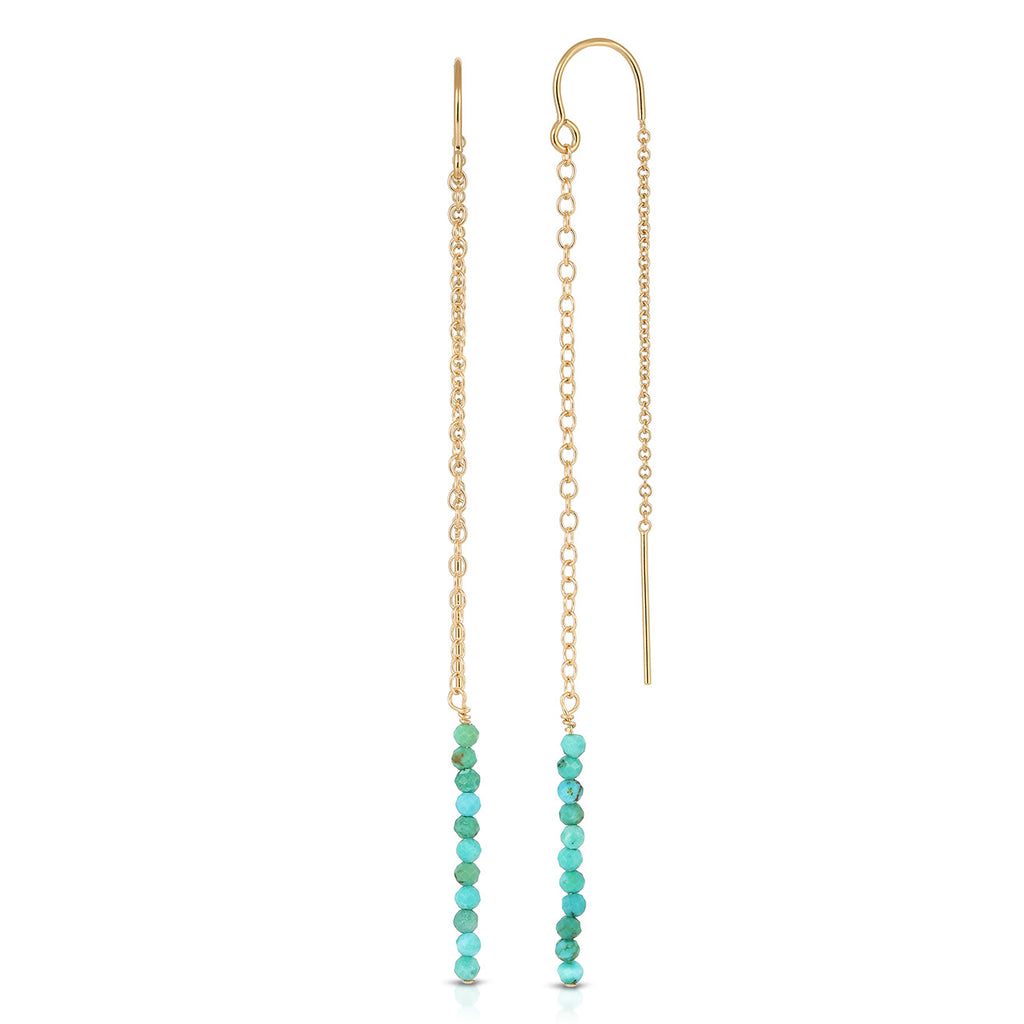 Extra Tiny Gemstone Thread Thru Earrings