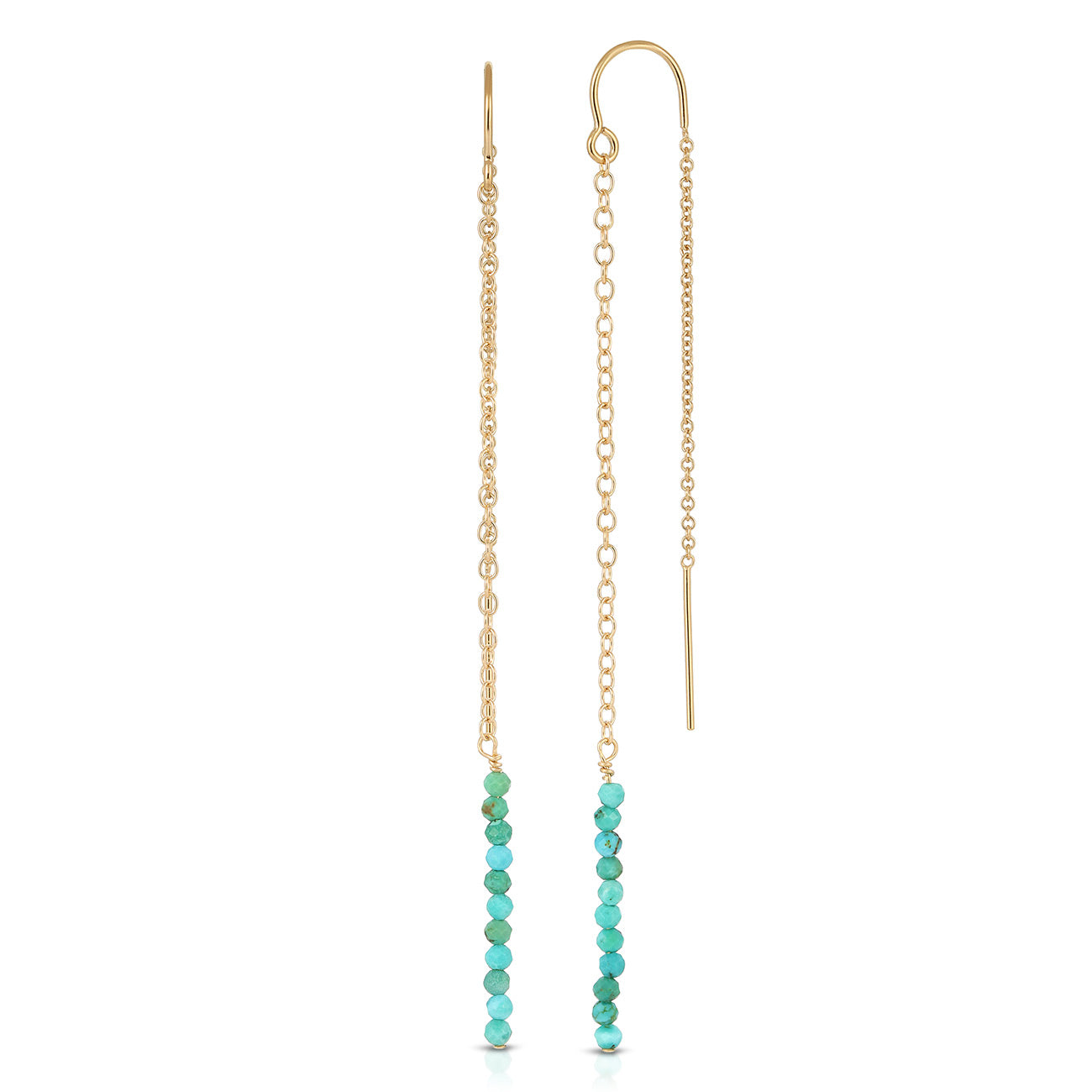 Extra Tiny Gemstone Thread Thru Earrings