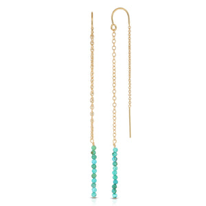 Extra Tiny Gemstone Thread Thru Earrings