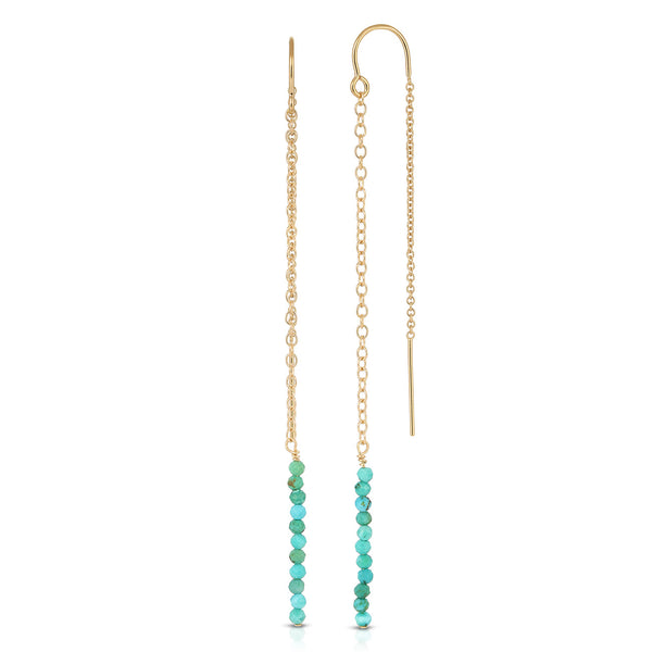 Extra Tiny Gemstone Thread Thru Earrings