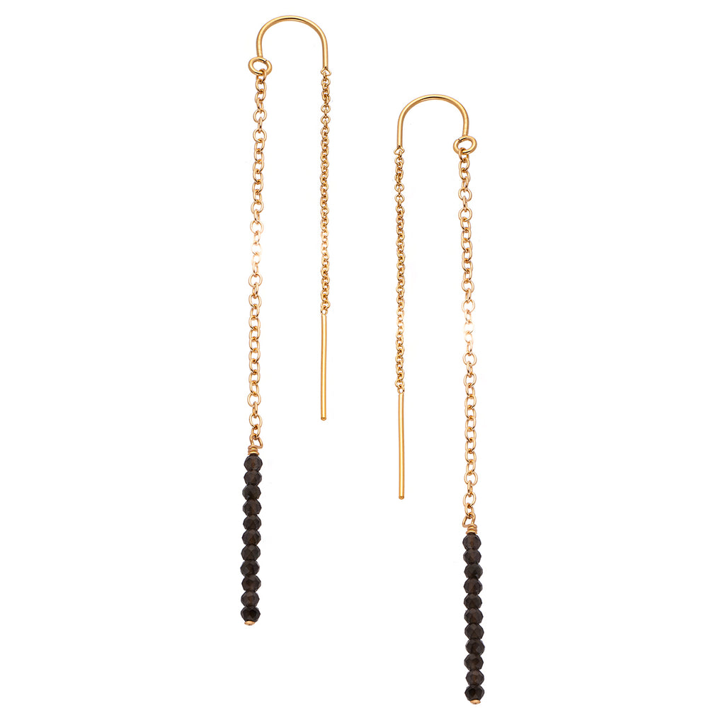 Extra Tiny Gemstone Thread Thru Earrings