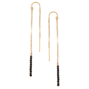 Extra Tiny Gemstone Thread Thru Earrings