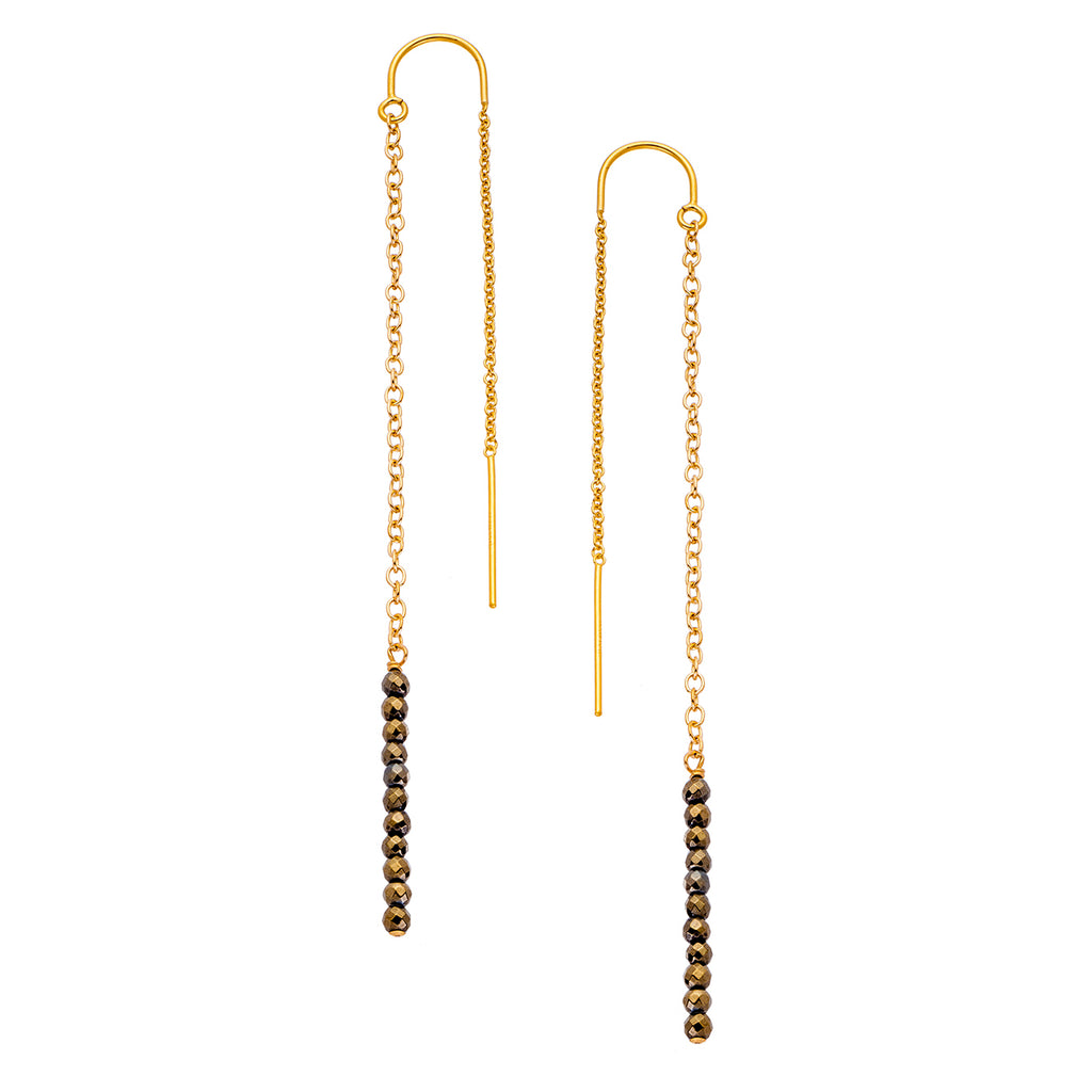 Extra Tiny Gemstone Thread Thru Earrings