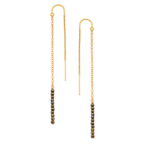 Extra Tiny Gemstone Thread Thru Earrings