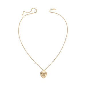 Hammered Heart Padlock Necklace - Large Heart