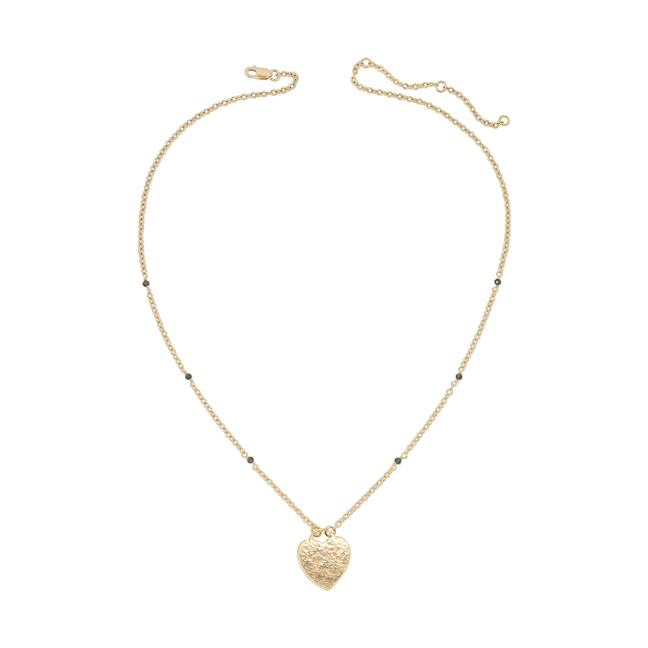 Hammered Heart Padlock Necklace - Large Heart