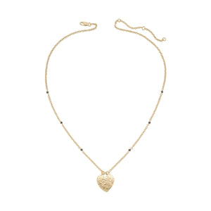 Hammered Heart Padlock Necklace - Large Heart