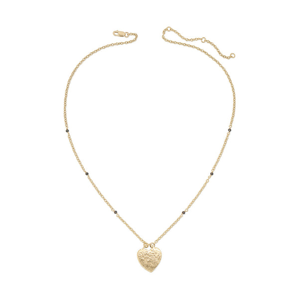 Hammered Padlock Large Heart Necklace