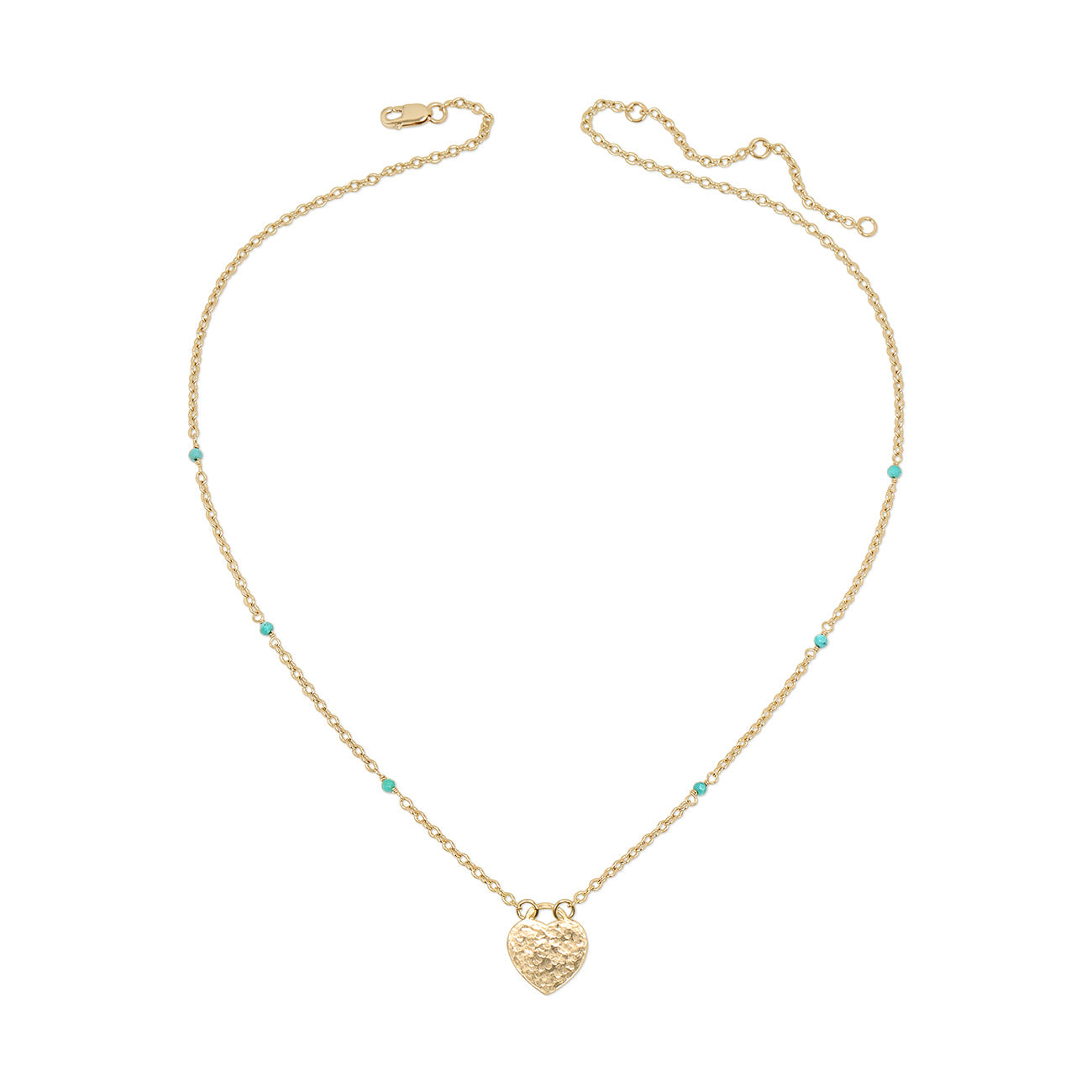 Hammered Heart Padlock Necklace - Small Heart