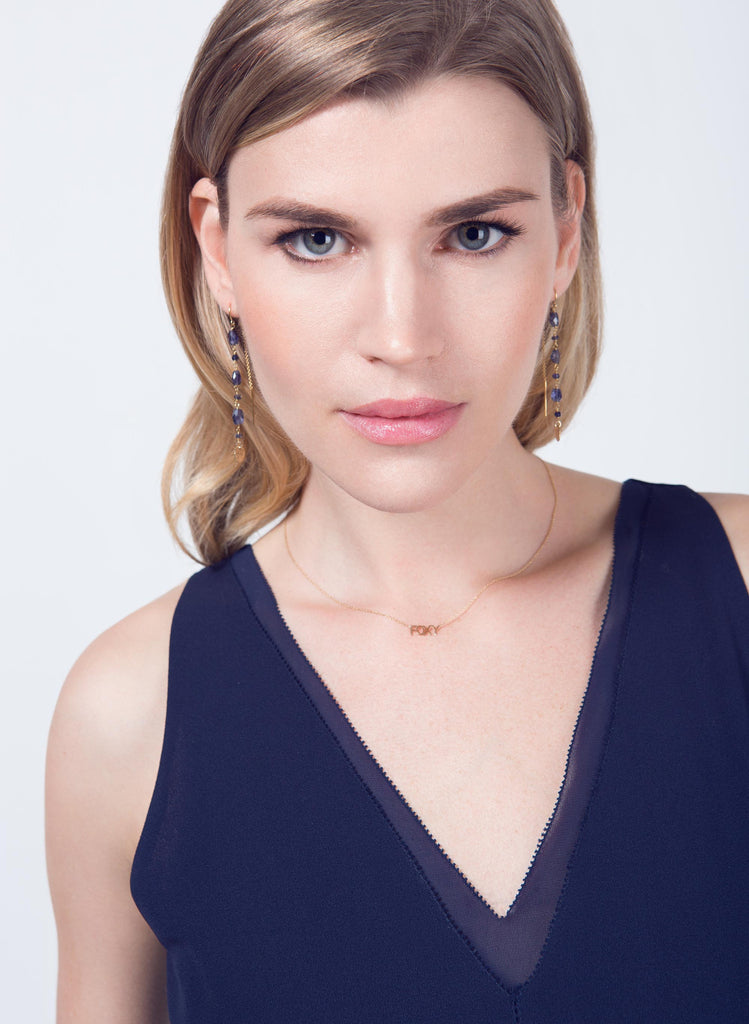 Block Print Necklace - Customizable 14 Karat