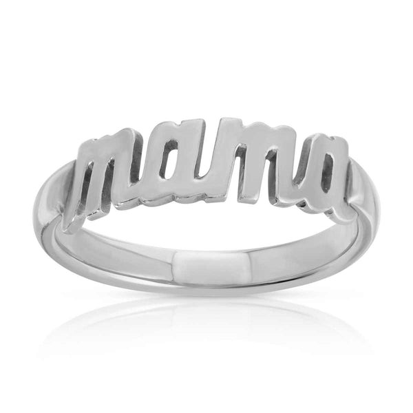 Script Ring with Comfort Band - Customizable (14K White Gold)